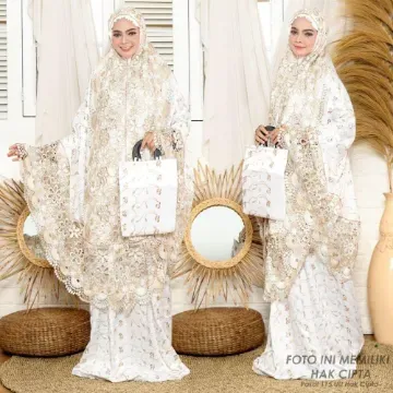 Mukena Prada coklat putih